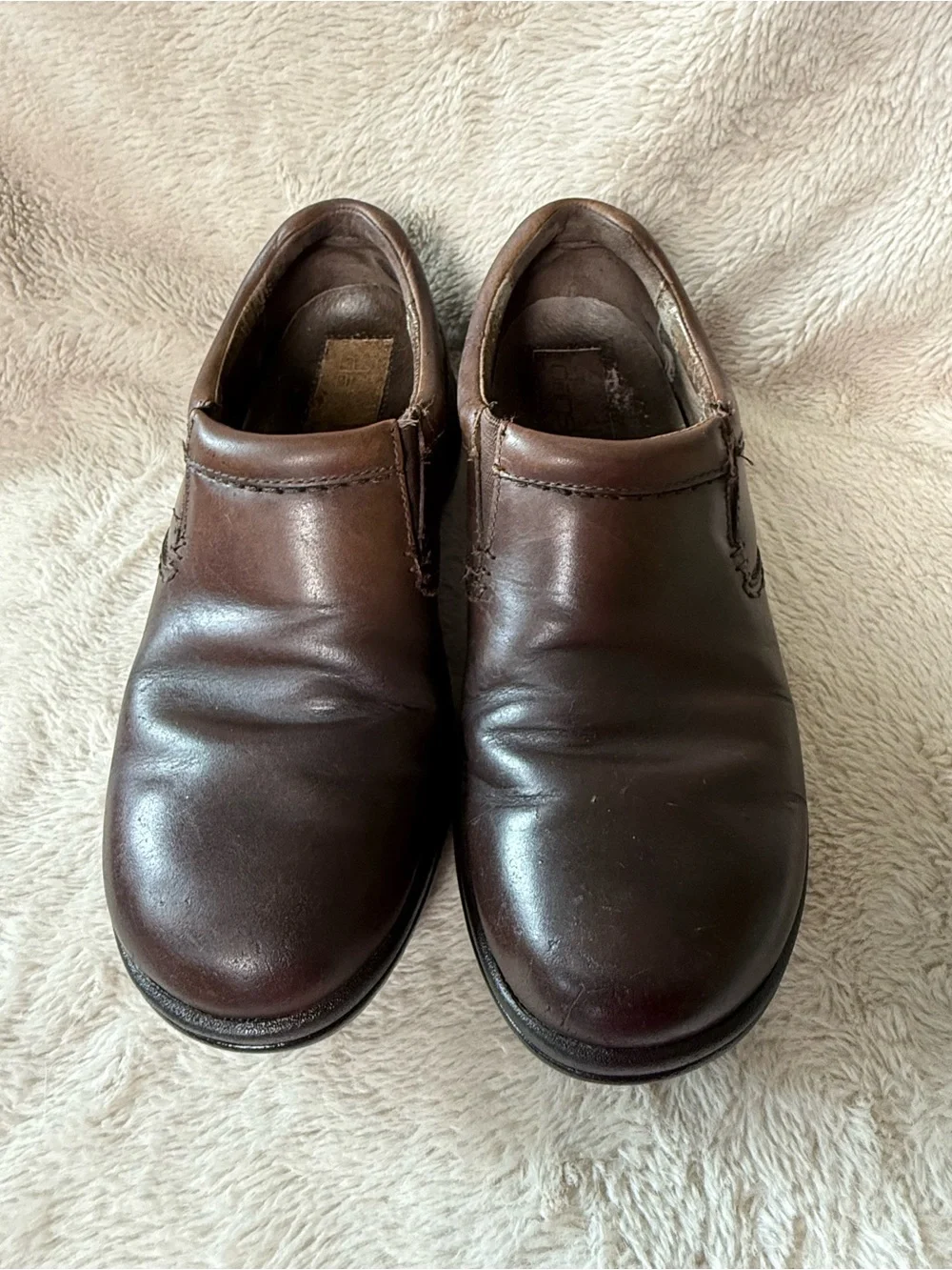 Dansko Men's Wynn Closed-Back Pro Slip-On Clog Sz 41 Non-Slip Brown Leather